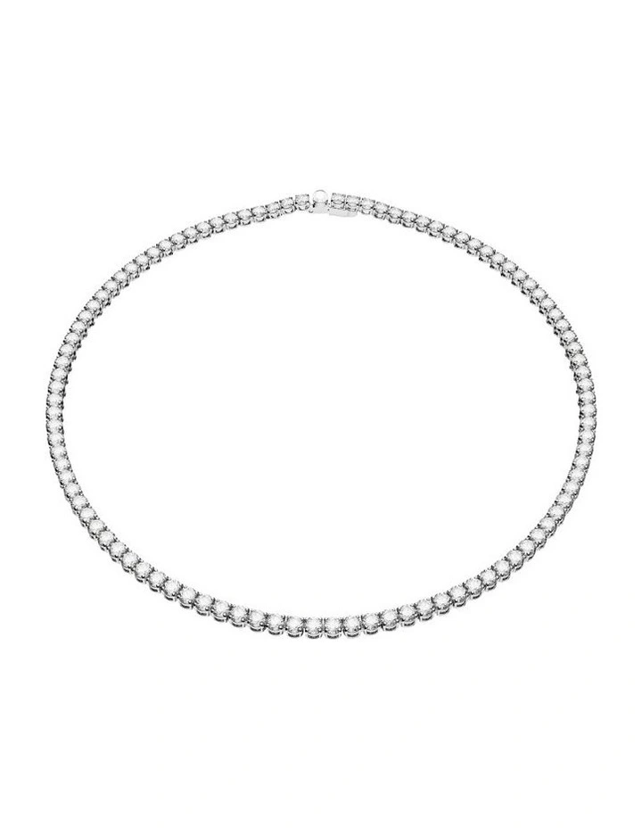 Matrix Tennis Necklace in White/Rhodium