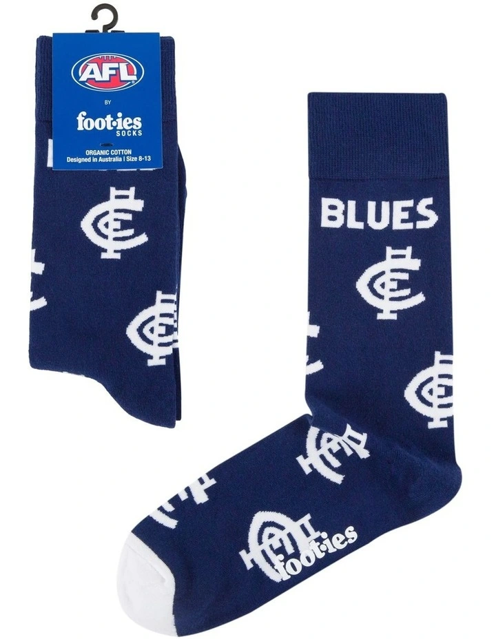 Carlton Mascot Organic Cotton Socks in Blue