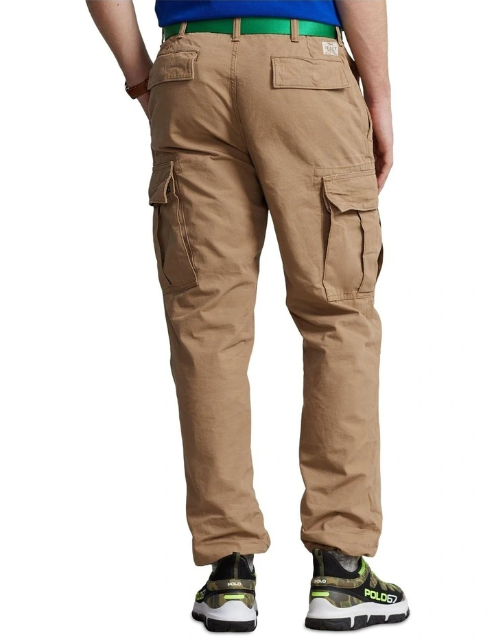 Relaxed Fit Canvas Cargo Pant in Beige