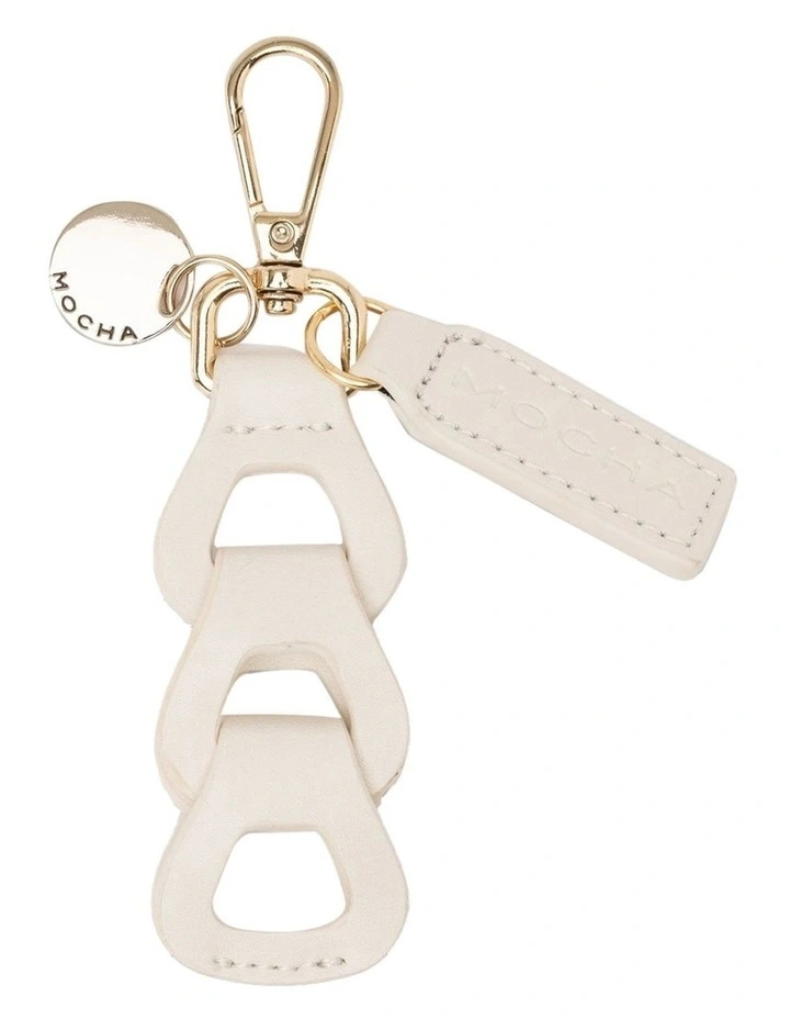 Avery Loop Keyring in Cream