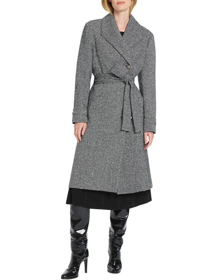 Daje Wool Coat in Black Multi