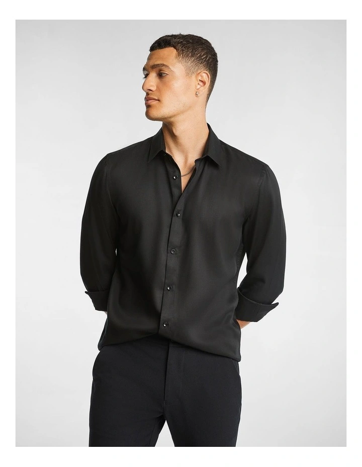 Sleek Lyocell Shirt in Black