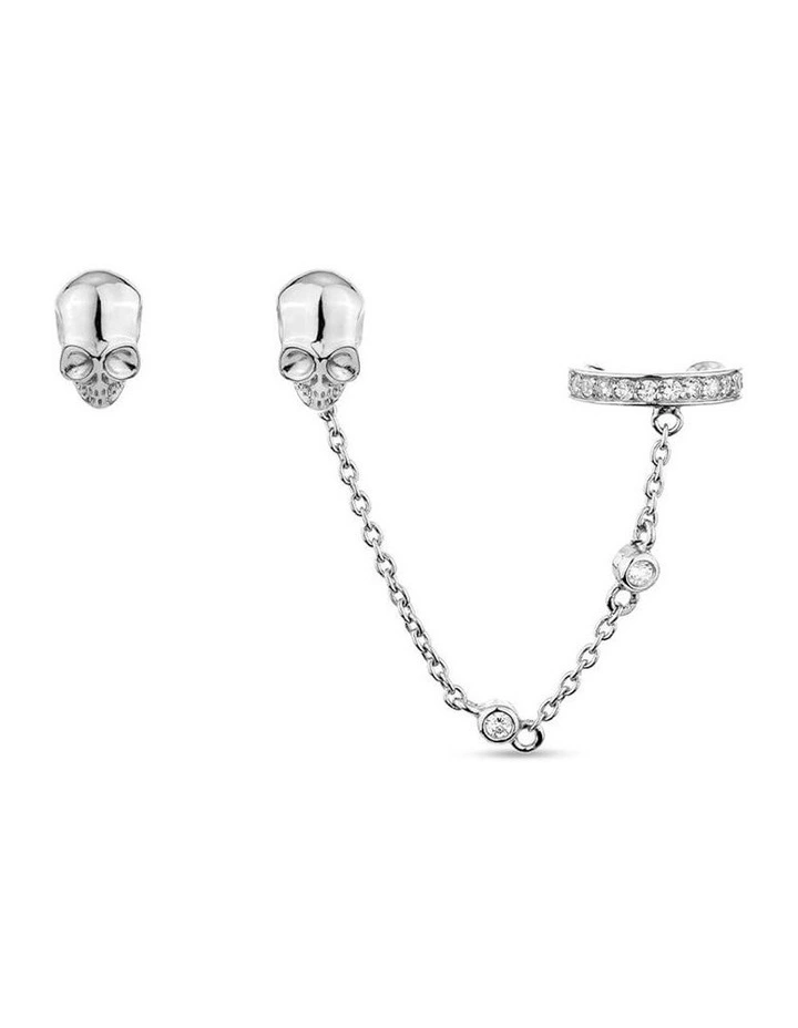 Peace Stud Ear Cuff Set in Silver
