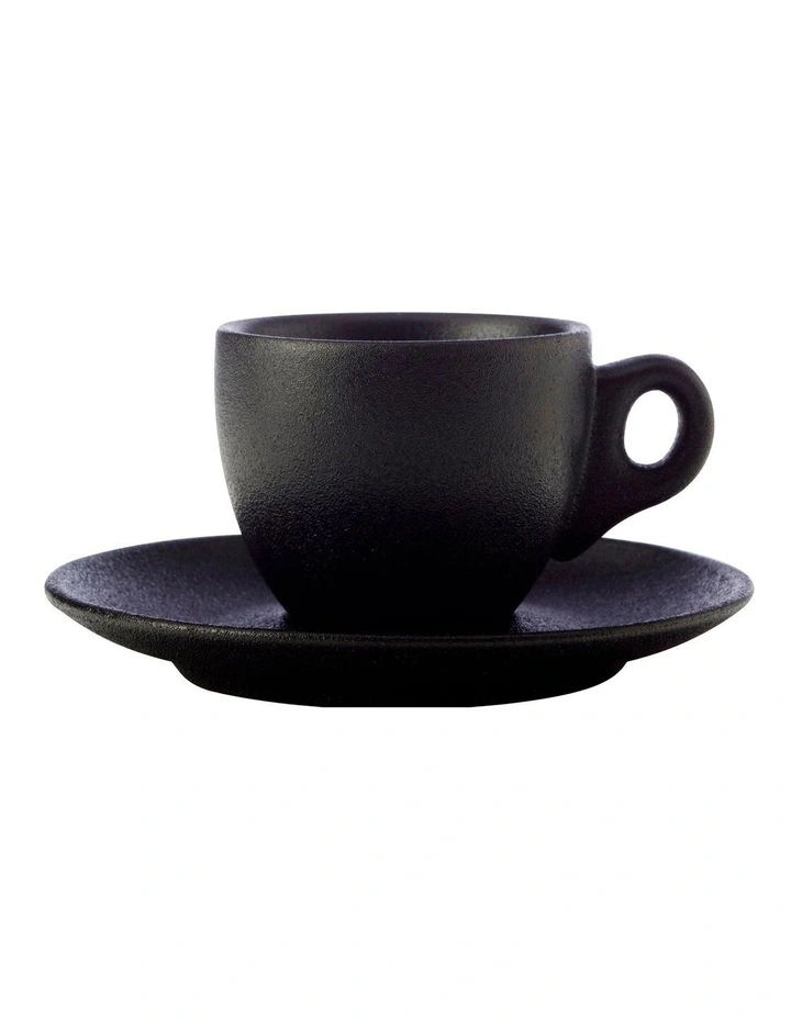 Caviar Demi Cup & Saucer 100ml in Black