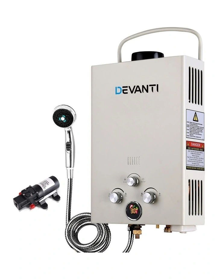 Outdoor Gas Hot Water Heater Portable Shower GWH-LPG-8L-SW-BG-DI-PUMP