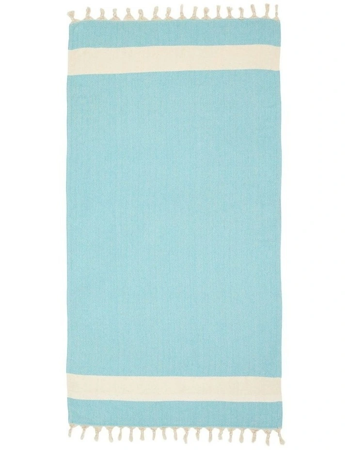 Zig Zag Turkish Towel in Blue