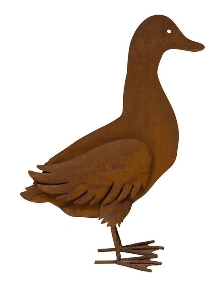 Duck Garden Ornament in Rust