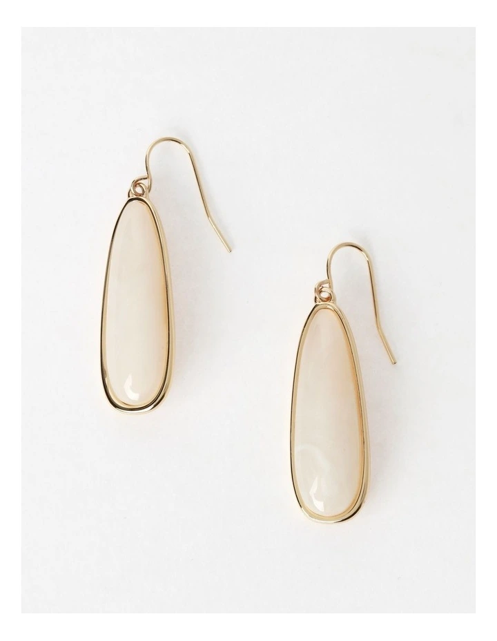 Longline Stone Earring in Ivory