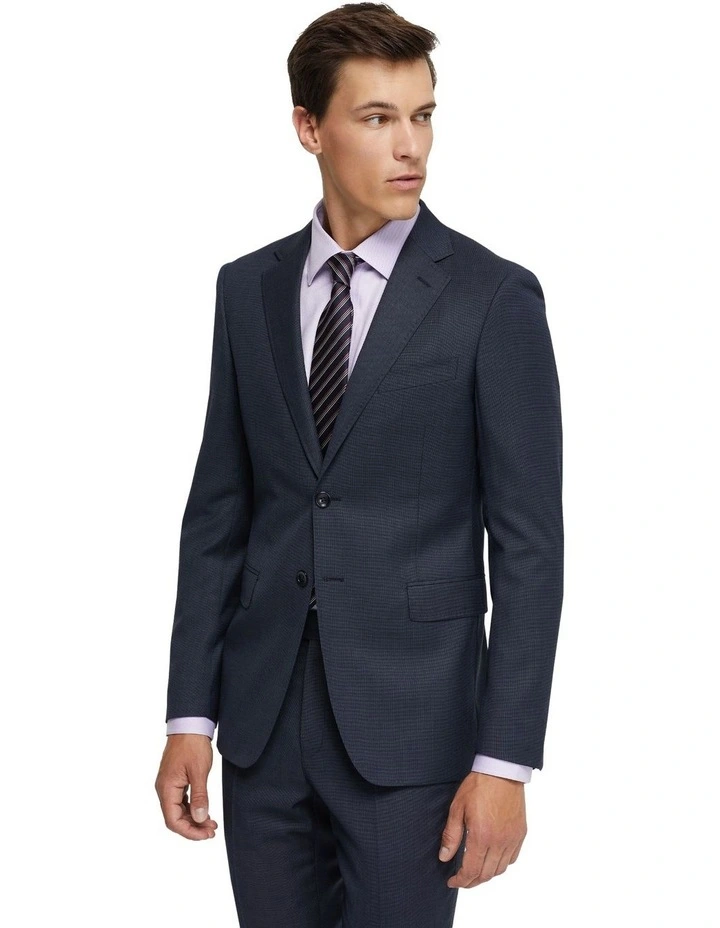 Byron Luxury Half Canvas Suit Jacket in Navy