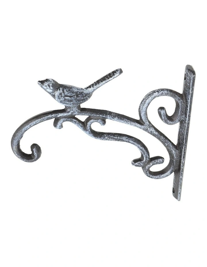 Fleur Wall Bracket Hook with Bird in Multi Distressed