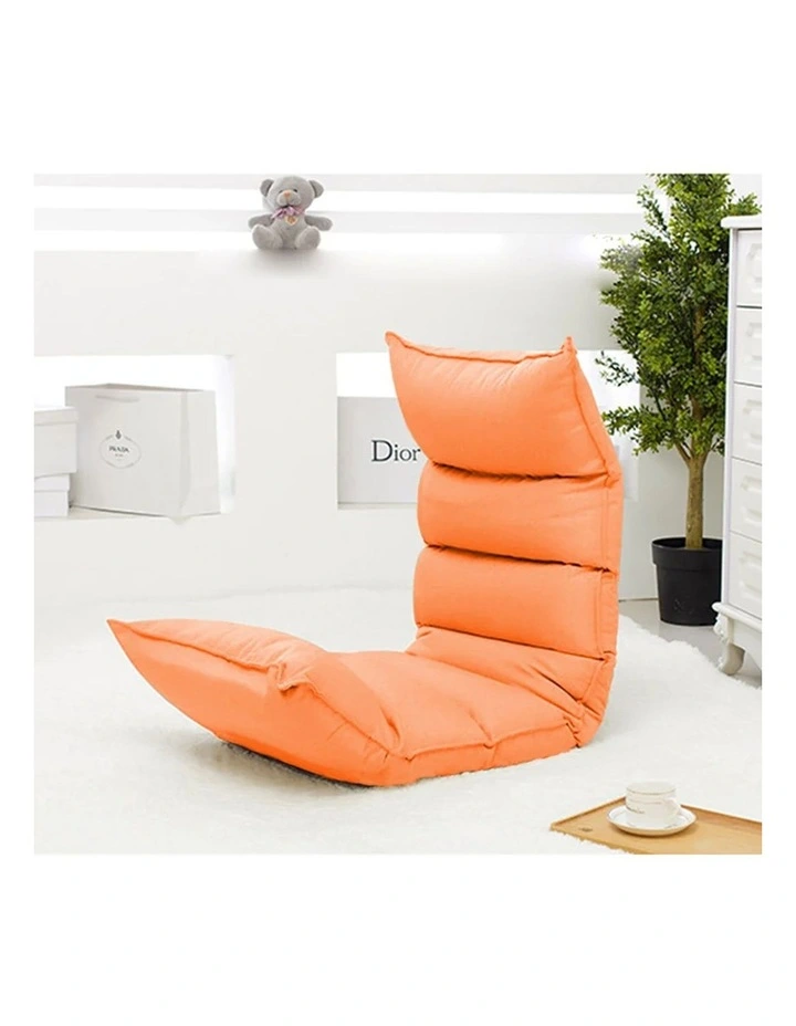 Foldable Tatami Floor Lounge Recliner Chair in Orange