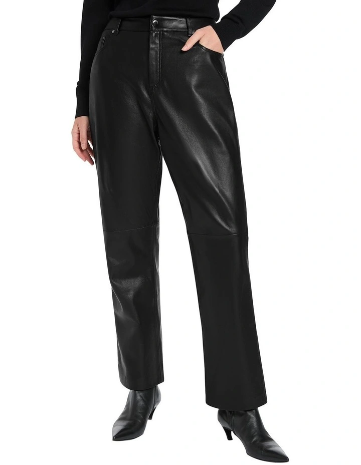 Zuri Leather Pant in Black