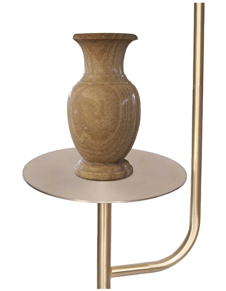 End Table Floor Lamp Marble & Metal