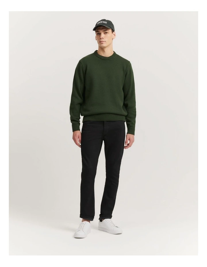 Australian Cotton Crew Knit in Eden Green