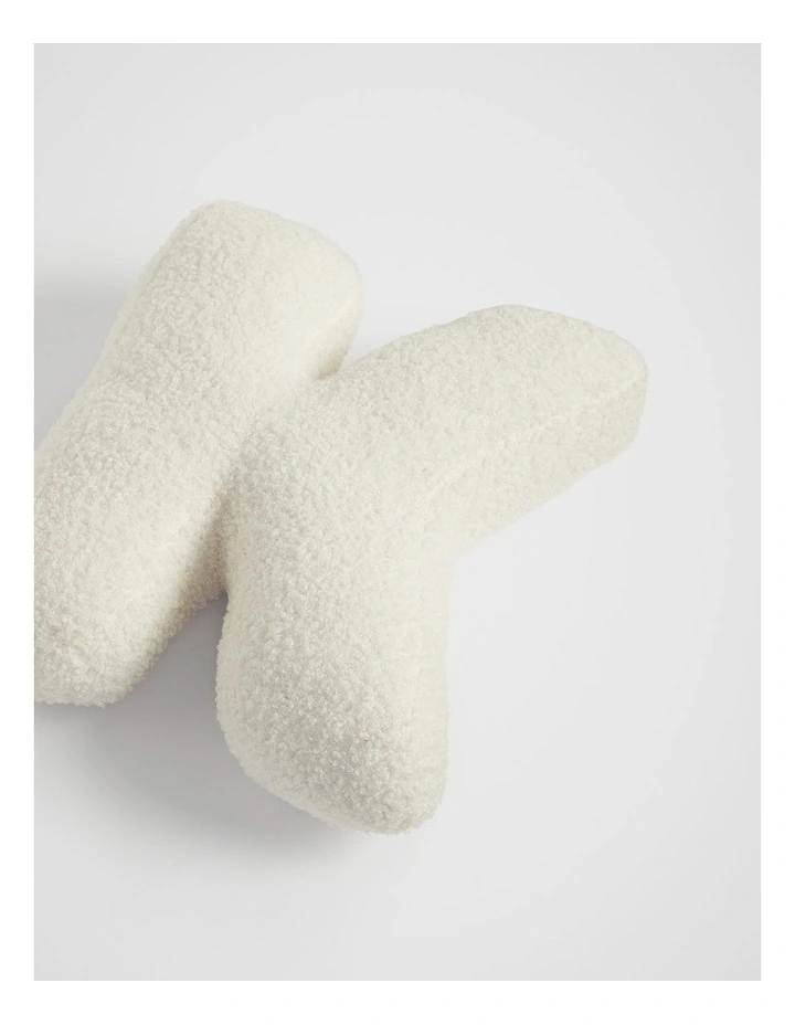 Teddy Initial K Cushion in Cream