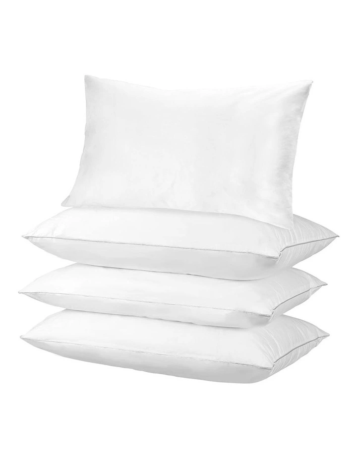 Cotton Bed Pillows 4 Pack in White
