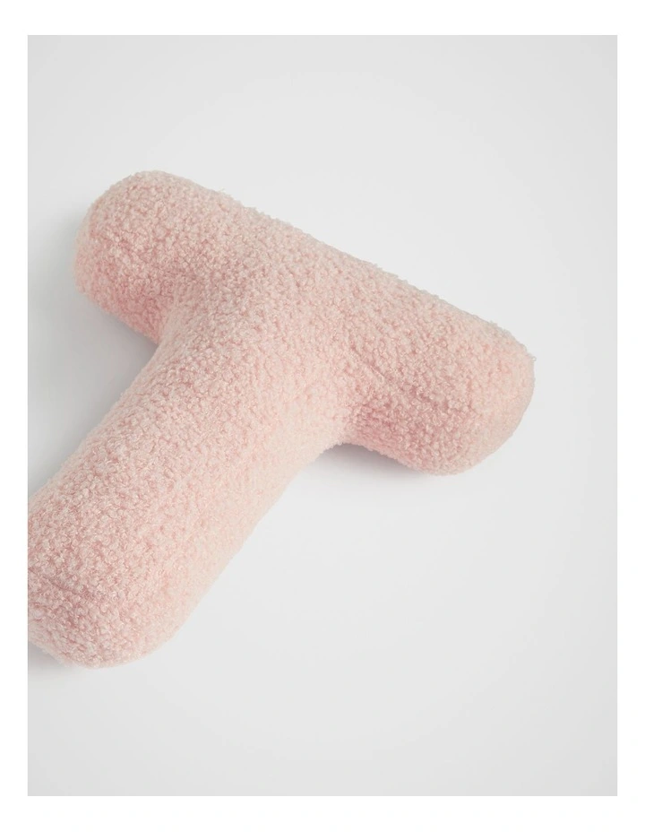 Teddy Initial T Cushion in Dusty Rose