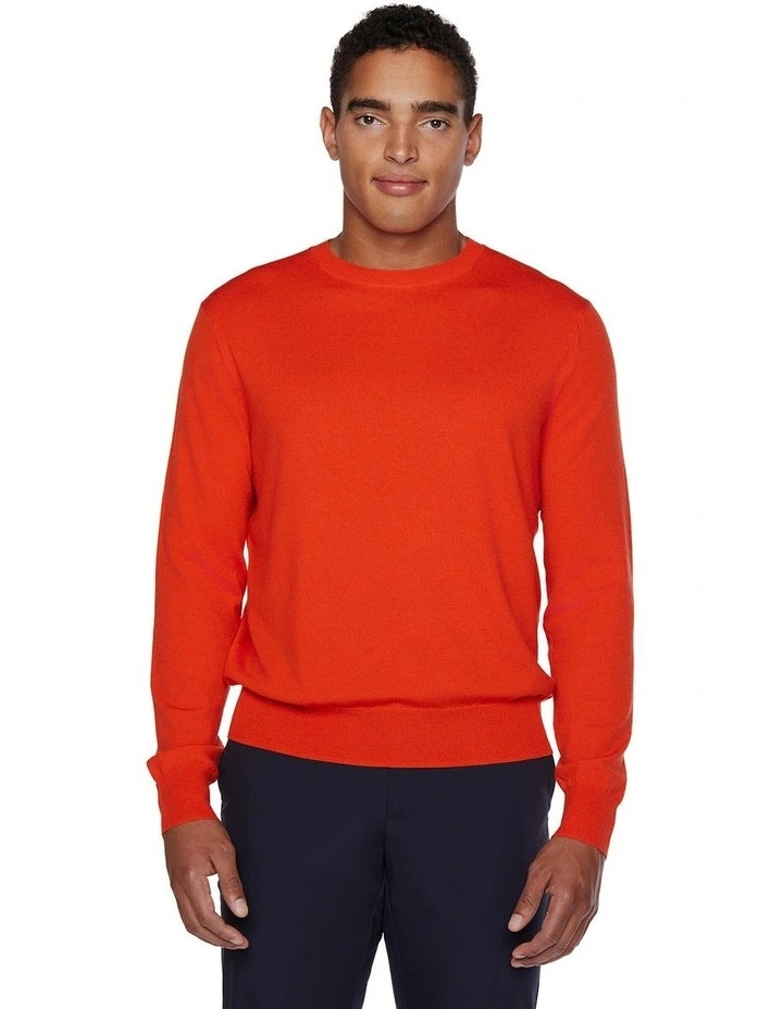 Stretch Merino Crew in Orange