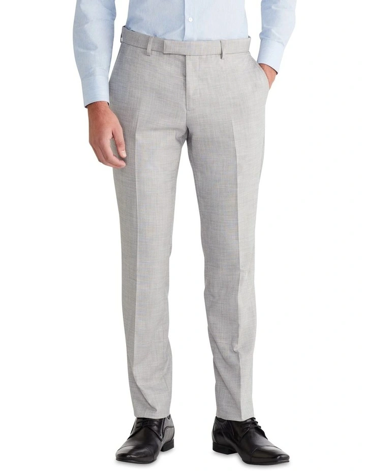 Sharkskin Slim Suit Pant in Plain Grey