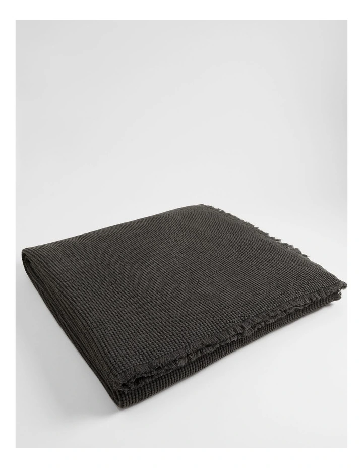 Taylor Waffle Bed Cover in Charcoal
