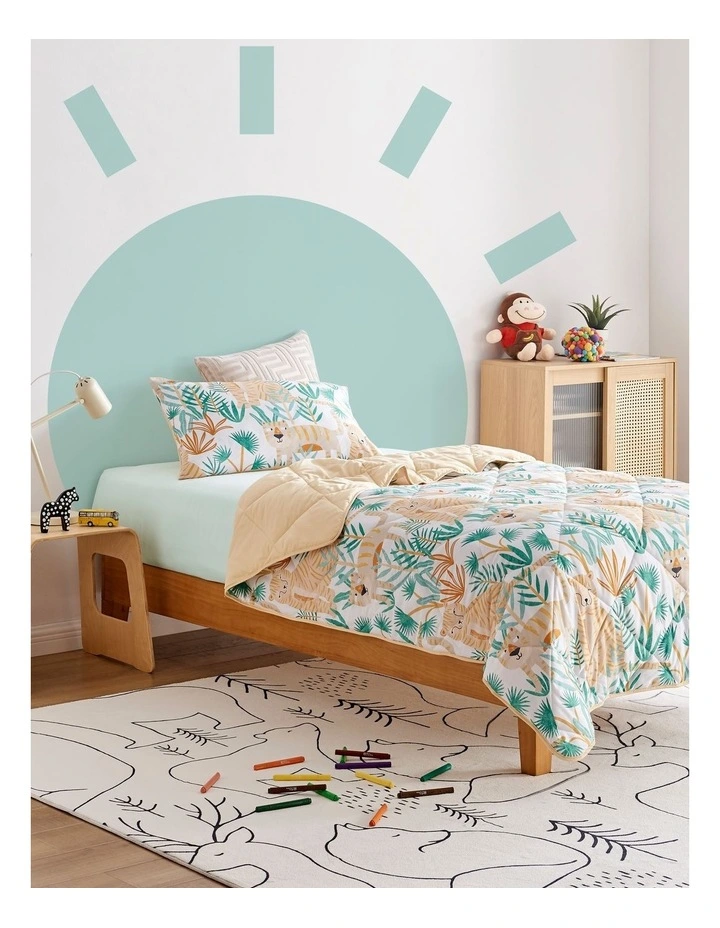 Tiger Safari Comforter Set in White