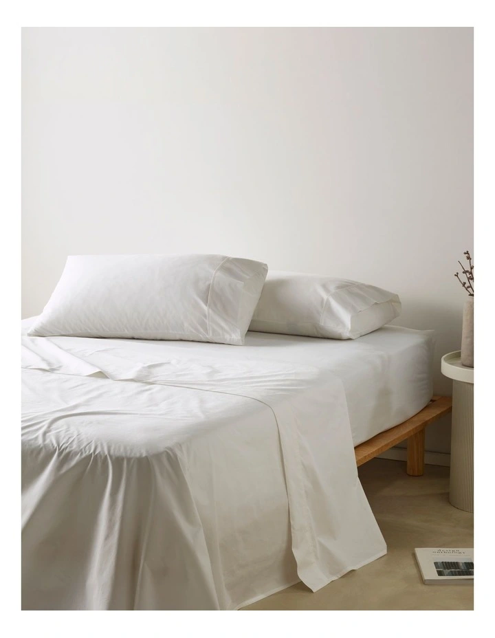 300TC Australian Superfine Cotton Sheet Set 50cm in White