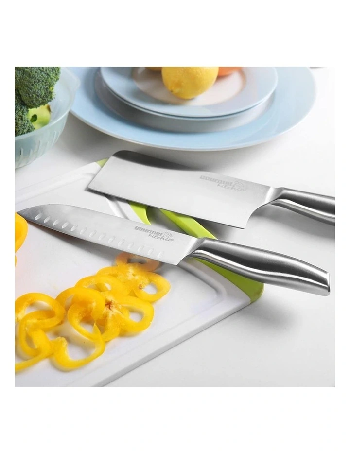 Stainless Steel Chef Knife Set 2 Pieces in Silver