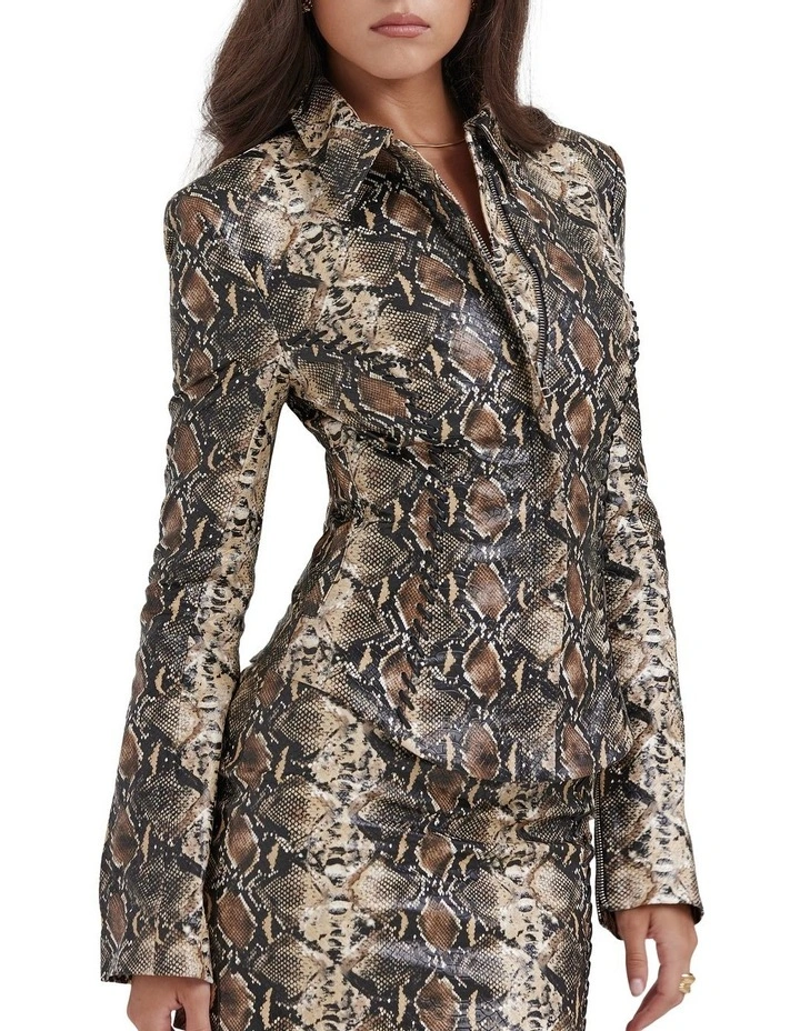 Vani Fitted Jacket in Snake Print