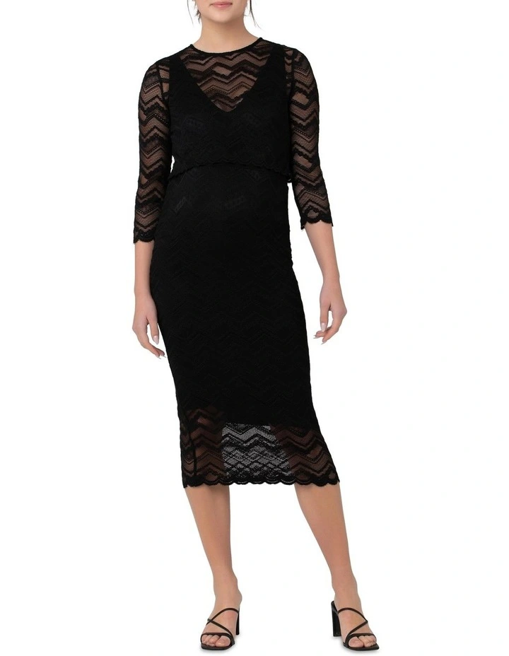Eve Lace Nursing Dress in Black