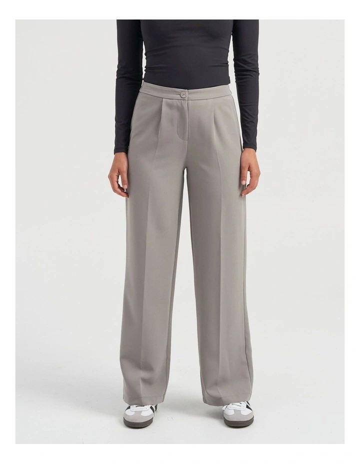 Kira High Waist Loose Fit Pants in Grey