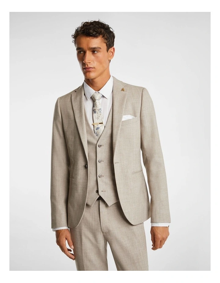 Maverick Skinny Suit Jacket in Latte