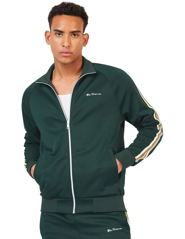 House Taped Track Top in Green