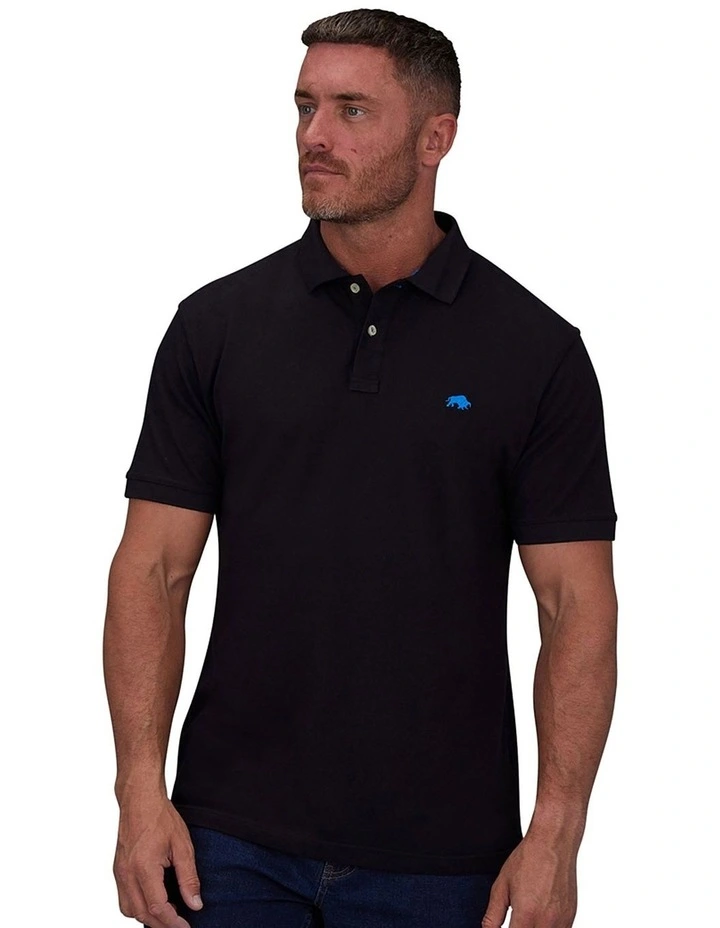 Organic Cotton Classic Pique Polo Shirt in Black