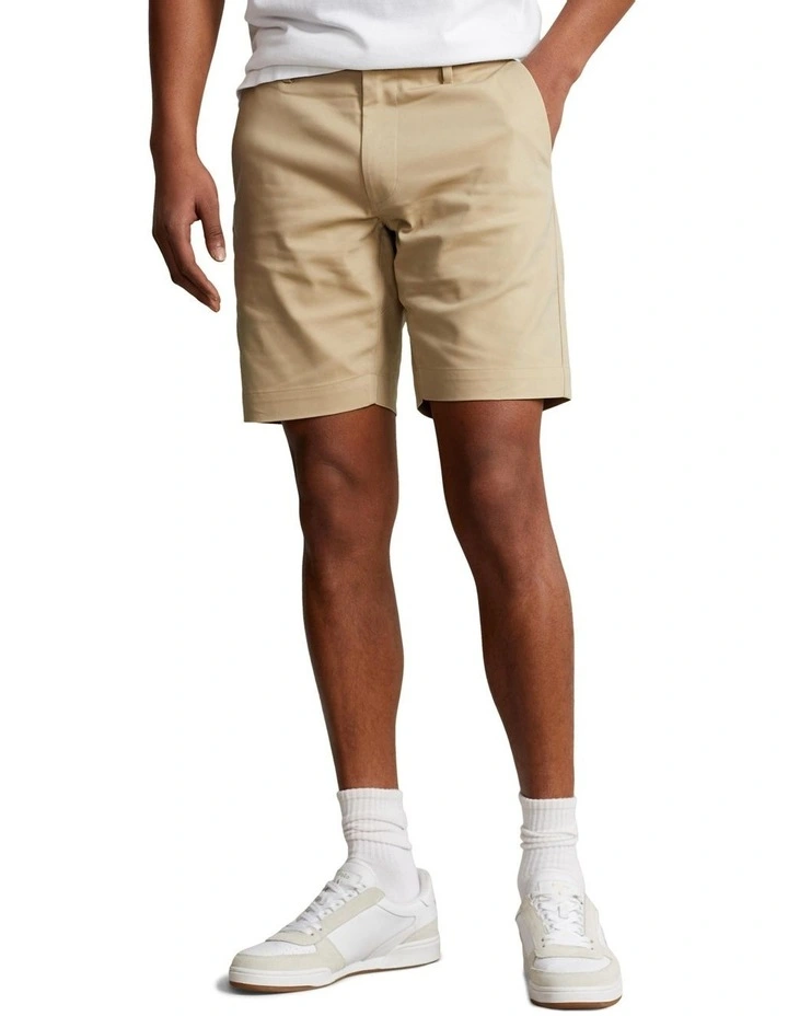 Slim Fit Stretch Dobby Short in Beige