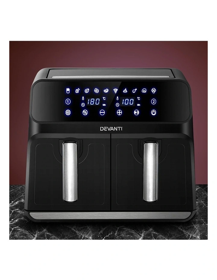 Air Fryer 8L Double Zone in Black