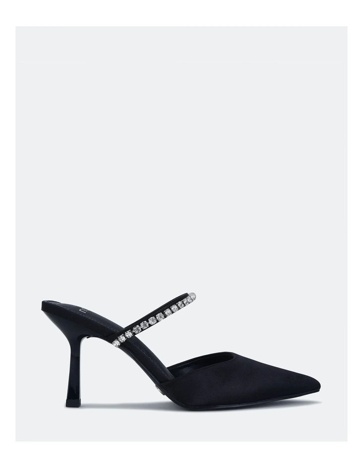 Yasmin Heels in Black Satin