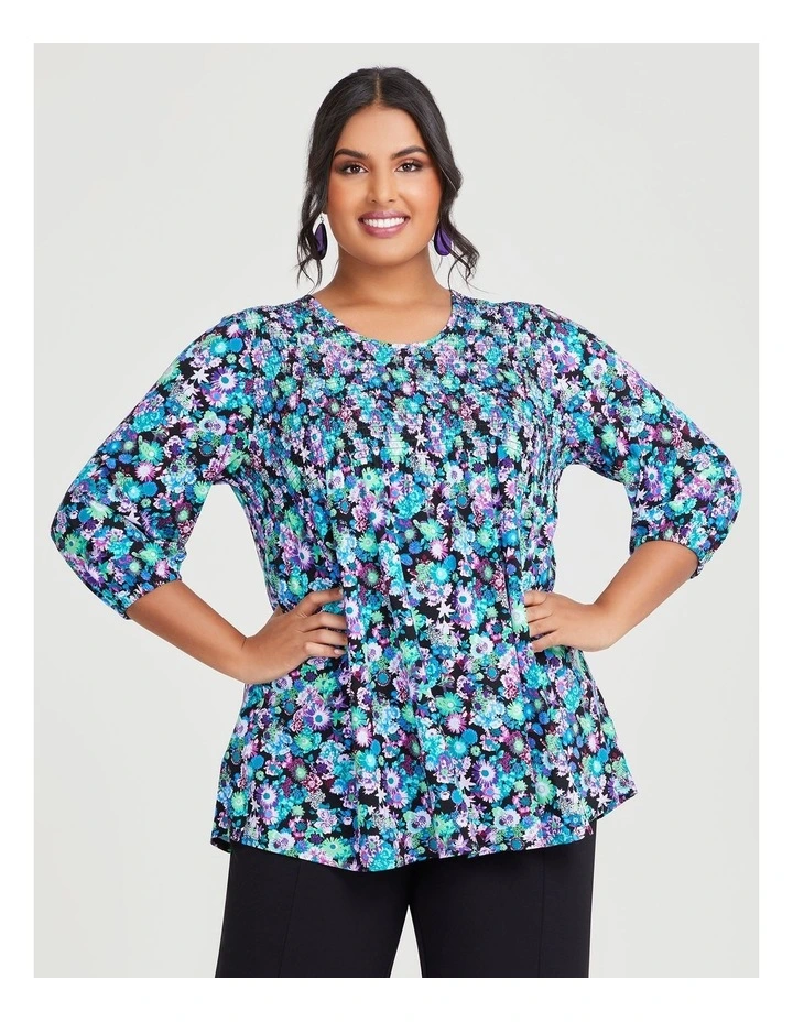 Natural Ditzy Days Top in Print