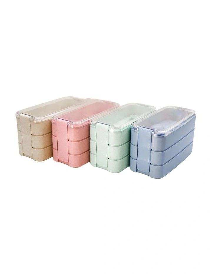 Family Pack Of 4 Bento Lunch Boxes Multicolour