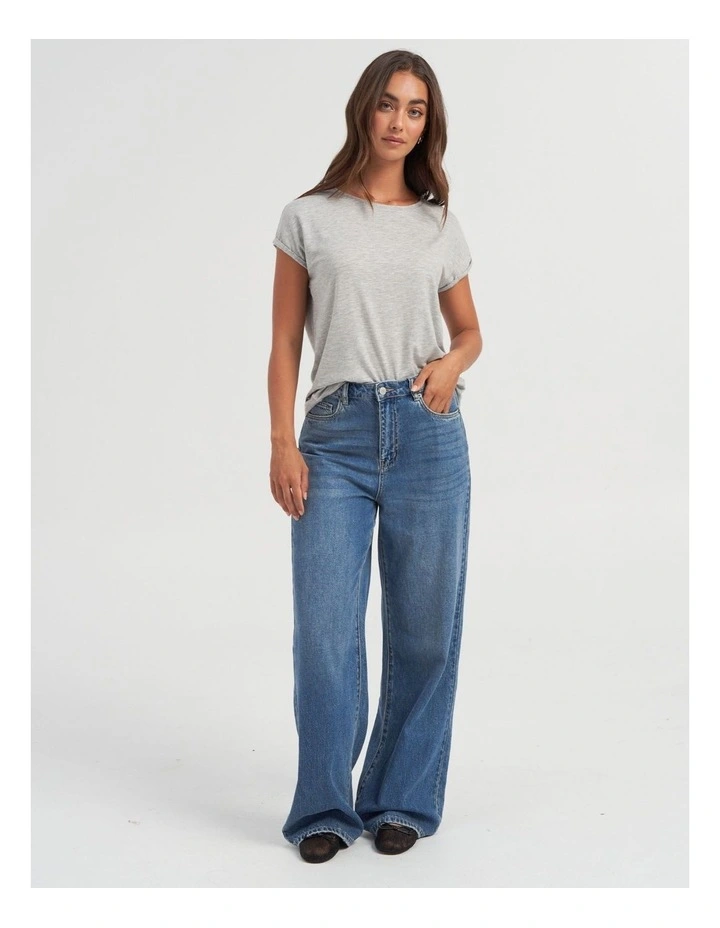 Ava Plain Top in Light Grey