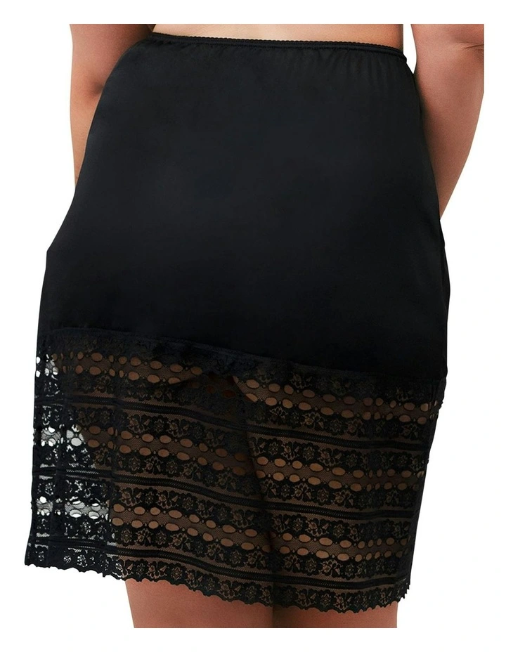 Trimmable Half Slip Lingerie Underskirt with Lace in Black
