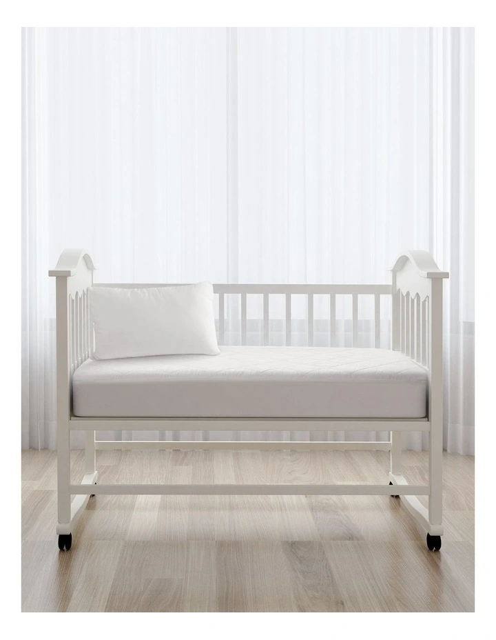 Cot Size Tencel Mattress Protector in White