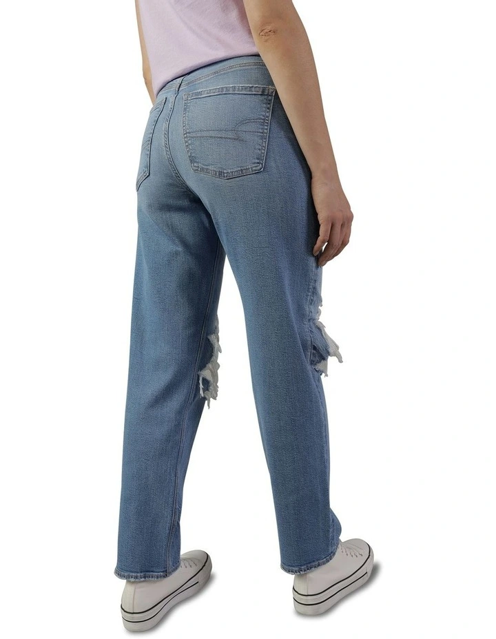Strigid Highest Waist Ripped Baggy Straight Jean in Light Vintage