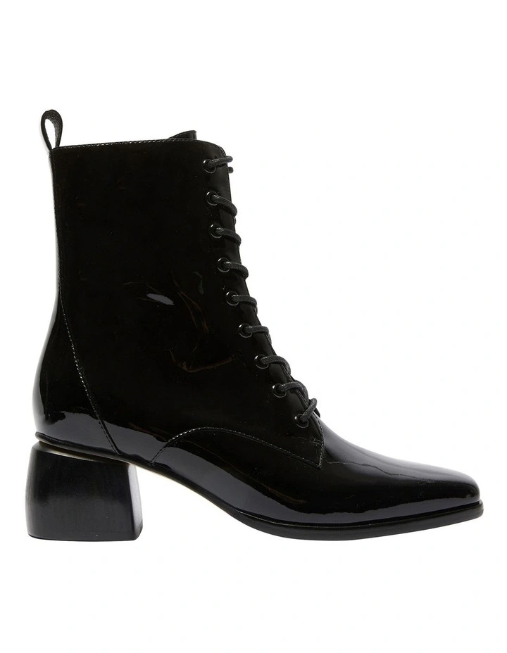 Journey Boots in Black Patent Leather