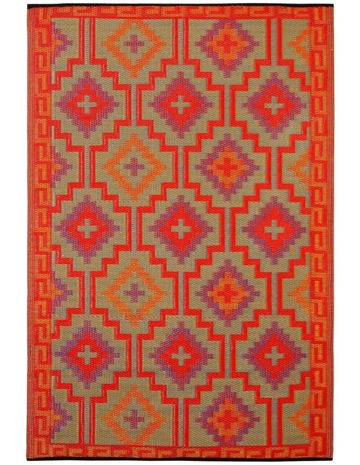 150x238cm Lhasa Orange & Violet Recycled Plastic Outdoor Rug and Mat