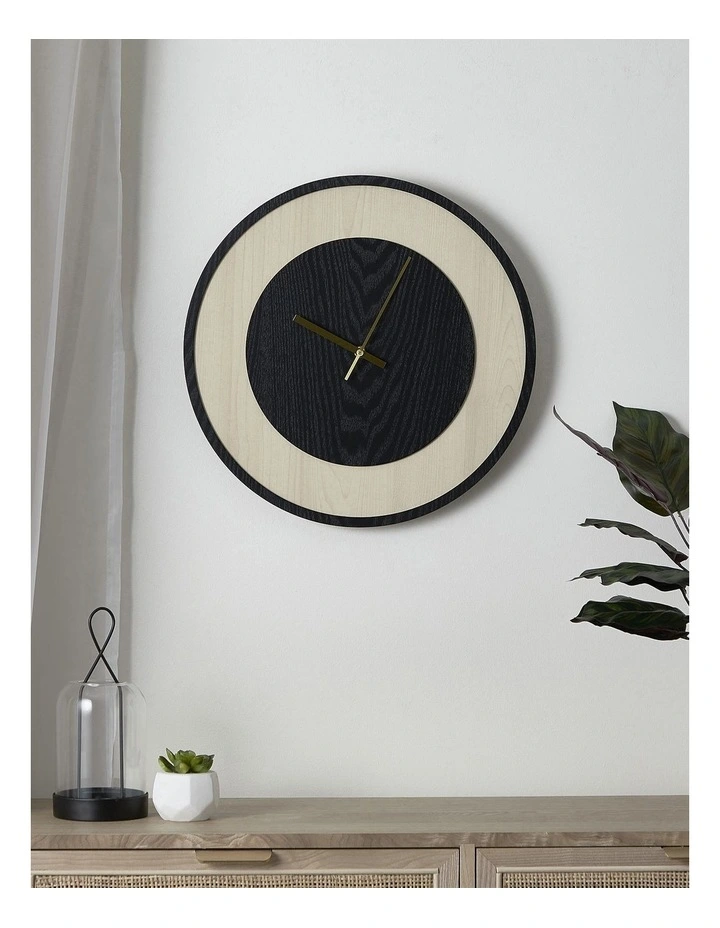 Mont Albert Clock 40cm in Black/Natural