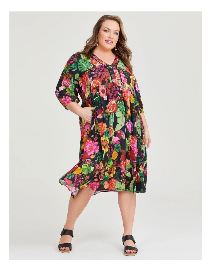 Natural Dark Nature Dress in Print