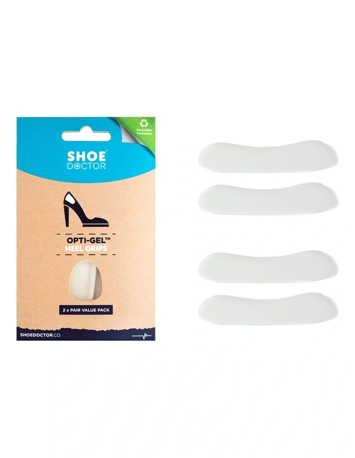 Opti-Gel Heel Grips 2 Pair Pack in Clear