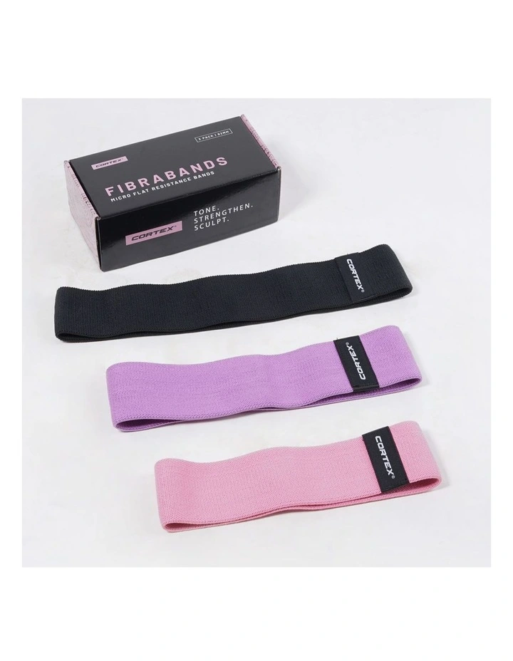 FibraBands 3 Pack Micro Flat Resistance Bands 82mm in Multi