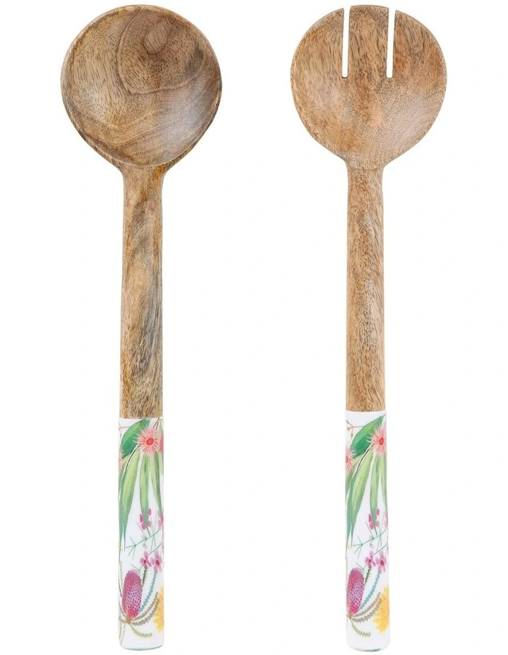 Royal Botanic Gardens Native Blooms Salad Servers 31cm in Multi