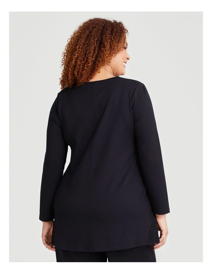A-line Bamboo Ponte Tunic in Black